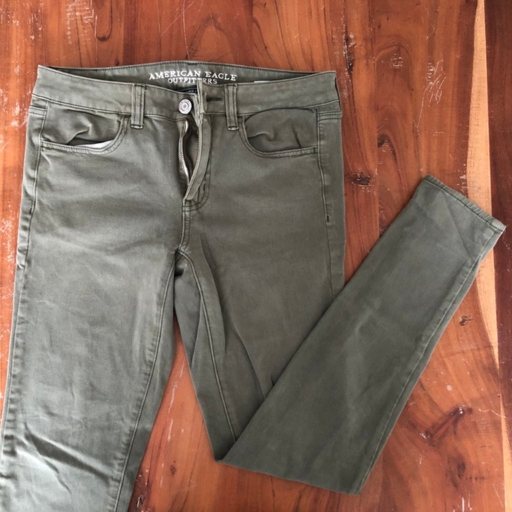 American Eagle Green Skinny Jeans